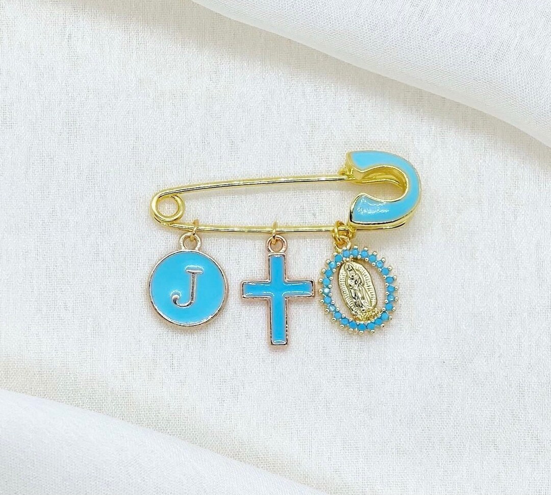 Personalised Baby Pin, Blue Safety Pin, Keepsake Baby Gift - Etsy Australia