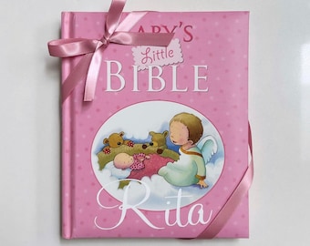 Personalised Pink Baby’s Little Bible | Baby Gift | Baby Keepsake | Children’s Bible