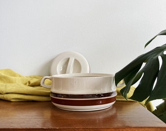 Vintage 70's ESTATE Japanese Stoneware Ceramic Crock Cookware Baking Dish