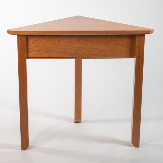 Handcrafted Cherry Wood Corner Table Destin Corner Table Etsy