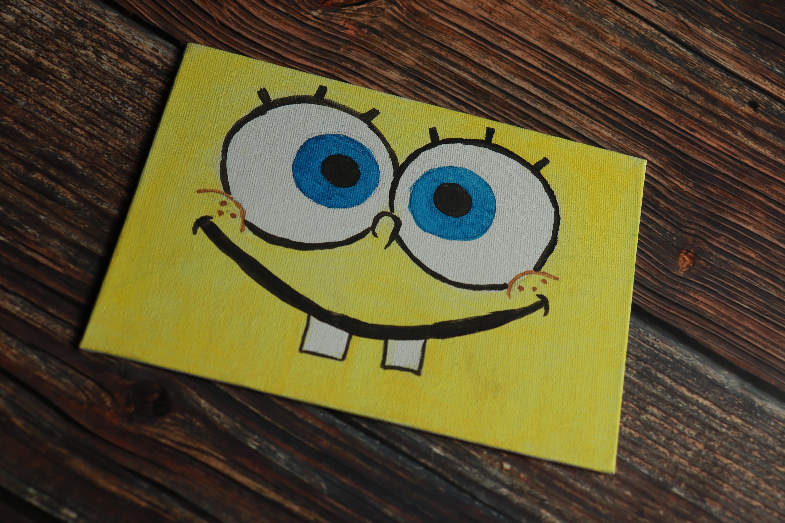 Spongebob Face Painting Aesthetic Acrylic Painting - Etsy Australia