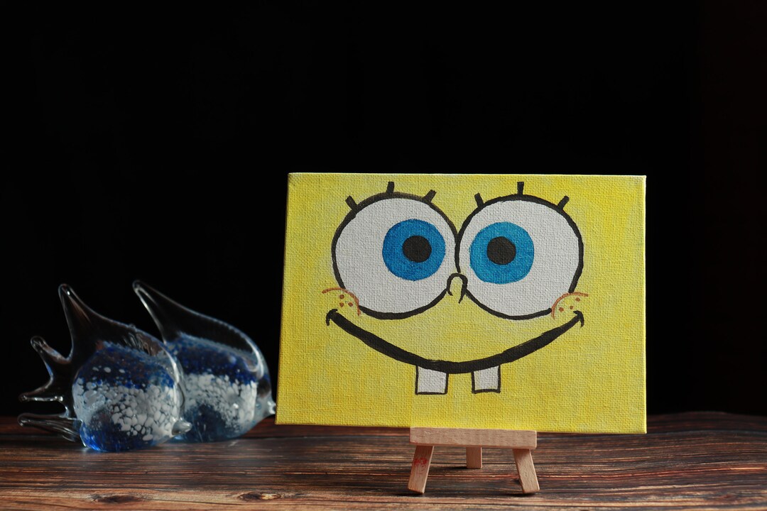 Spongebob Face Painting Aesthetic Acrylic Painting - Etsy