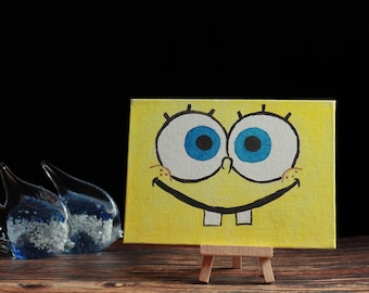 Spongebob Face Painting | Aesthetic Acrylic Painting