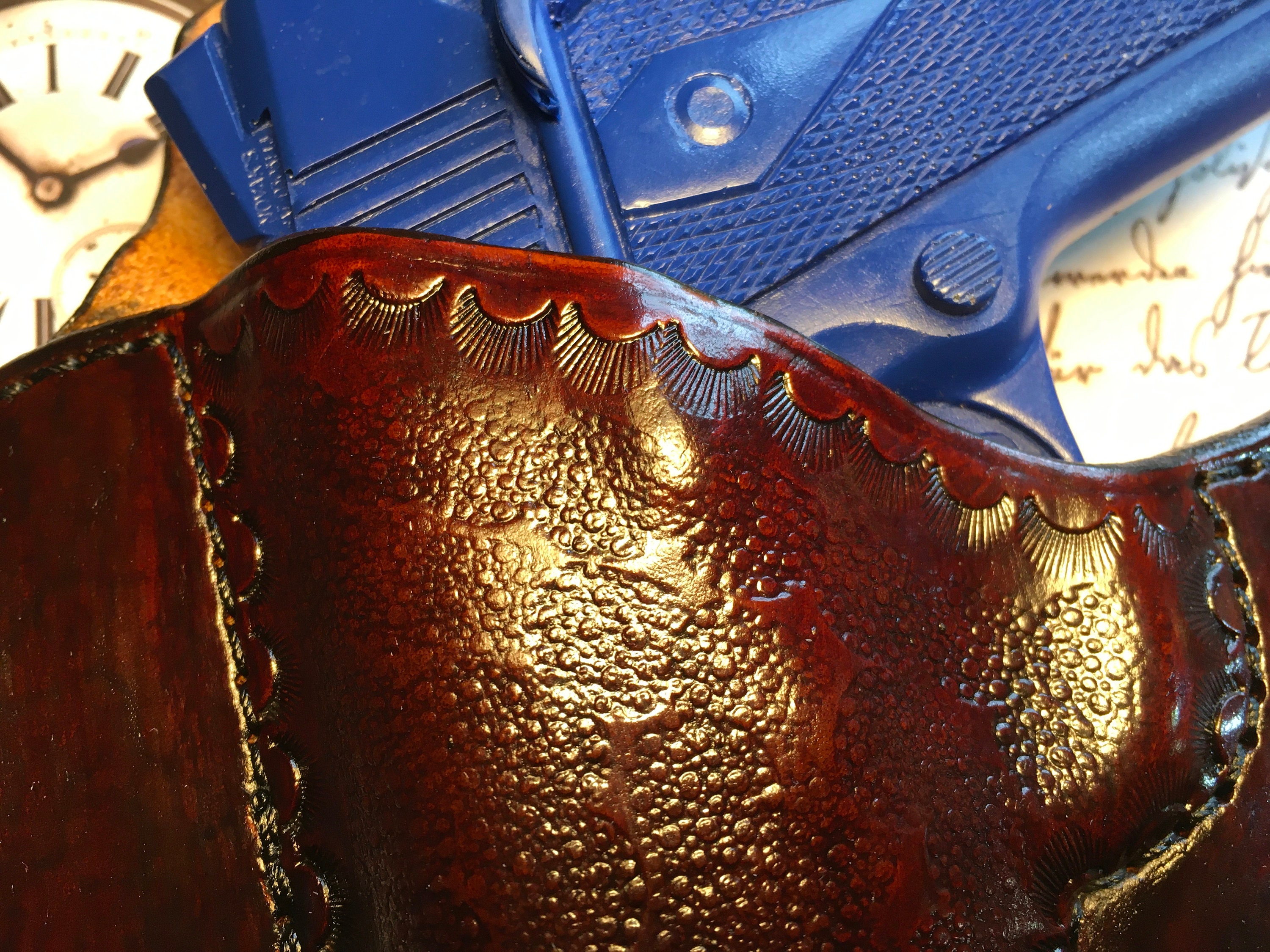 1911 Officers Model Left Handed Pancake Leather Holster Etsy