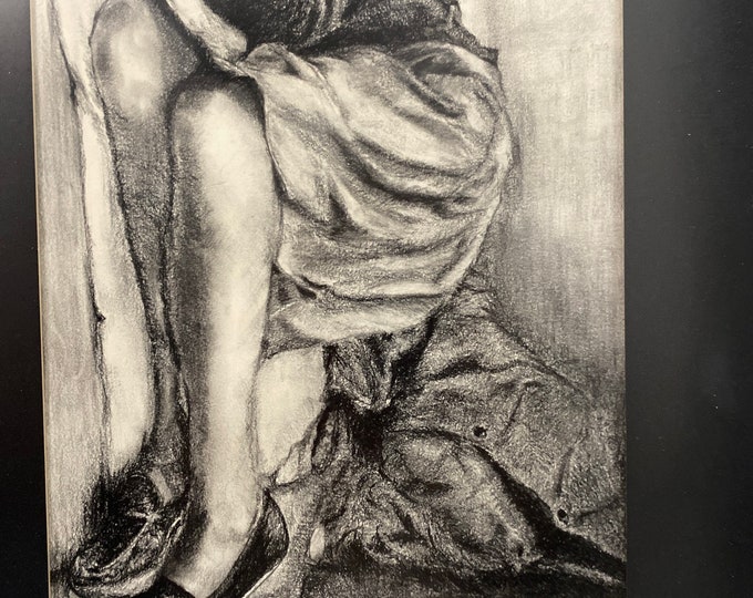 Vintage Original Charcoal Art Etsy