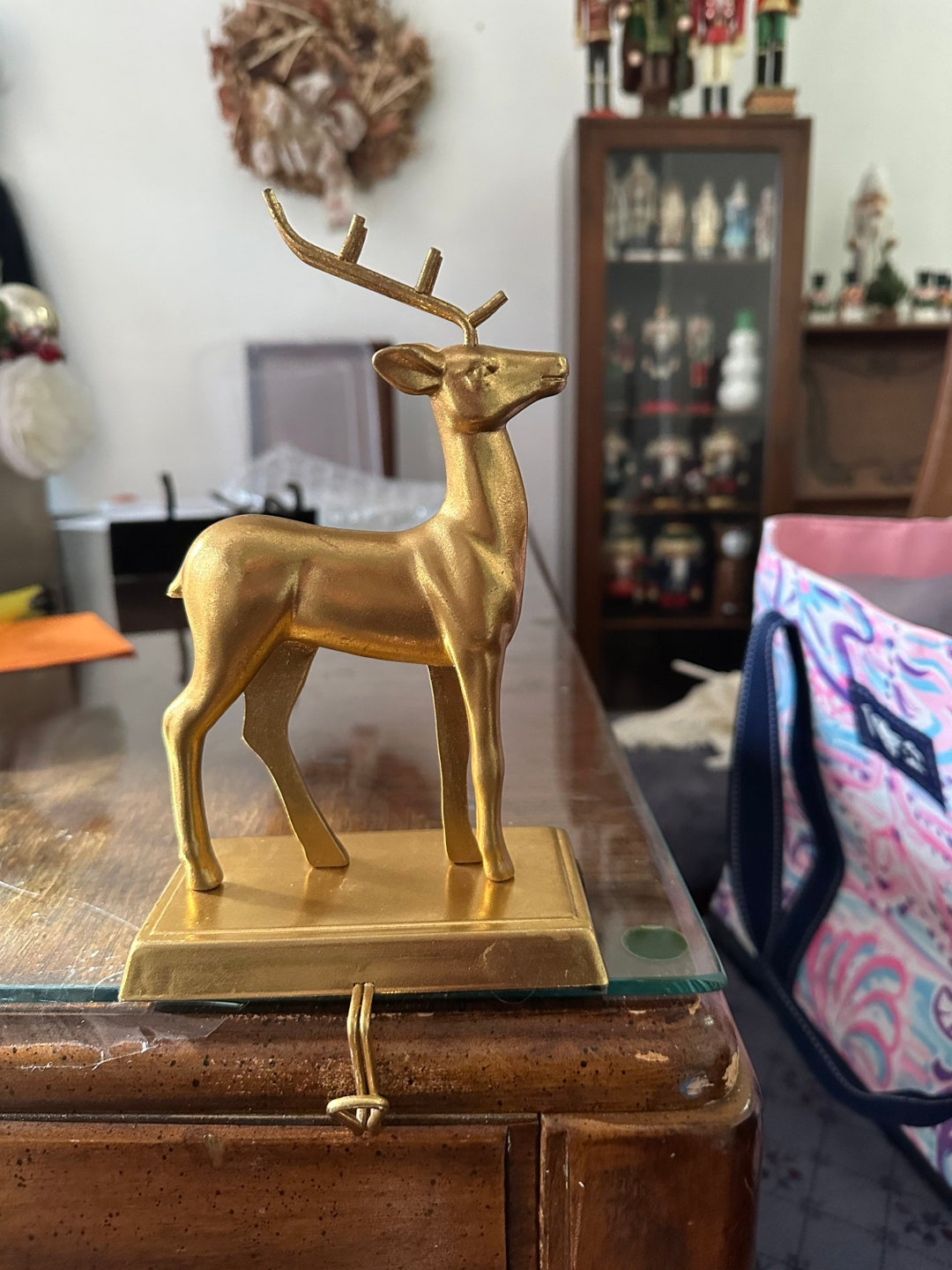 Gold Deer Stocking Holder Etsy