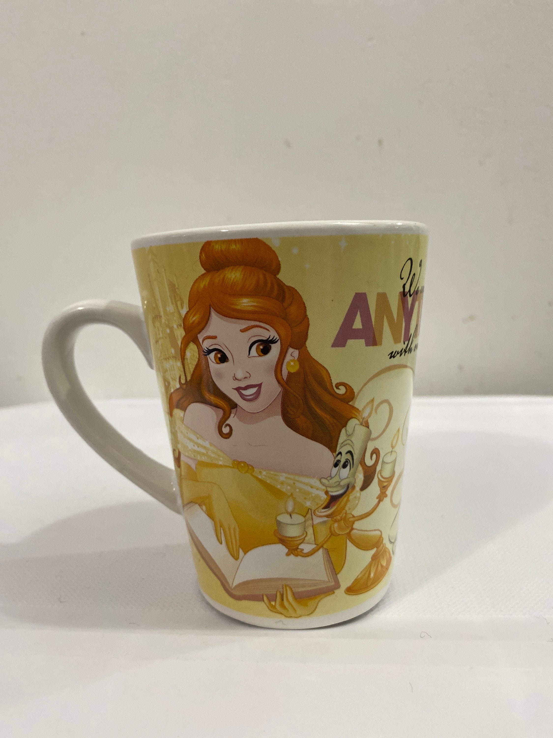 Disney Store Beauty Beast Belle Tale As Old As Time Pedestal Coffee Cup