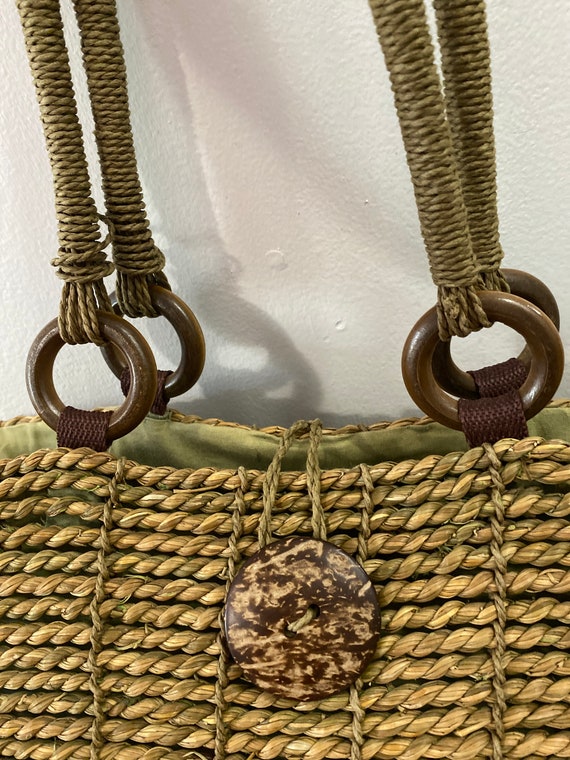 Vintage straw tote - image 3