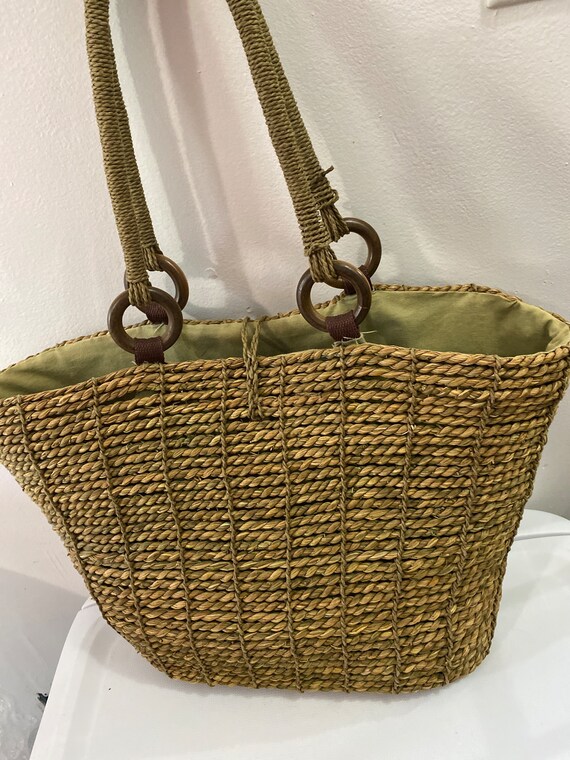 Vintage straw tote - image 4