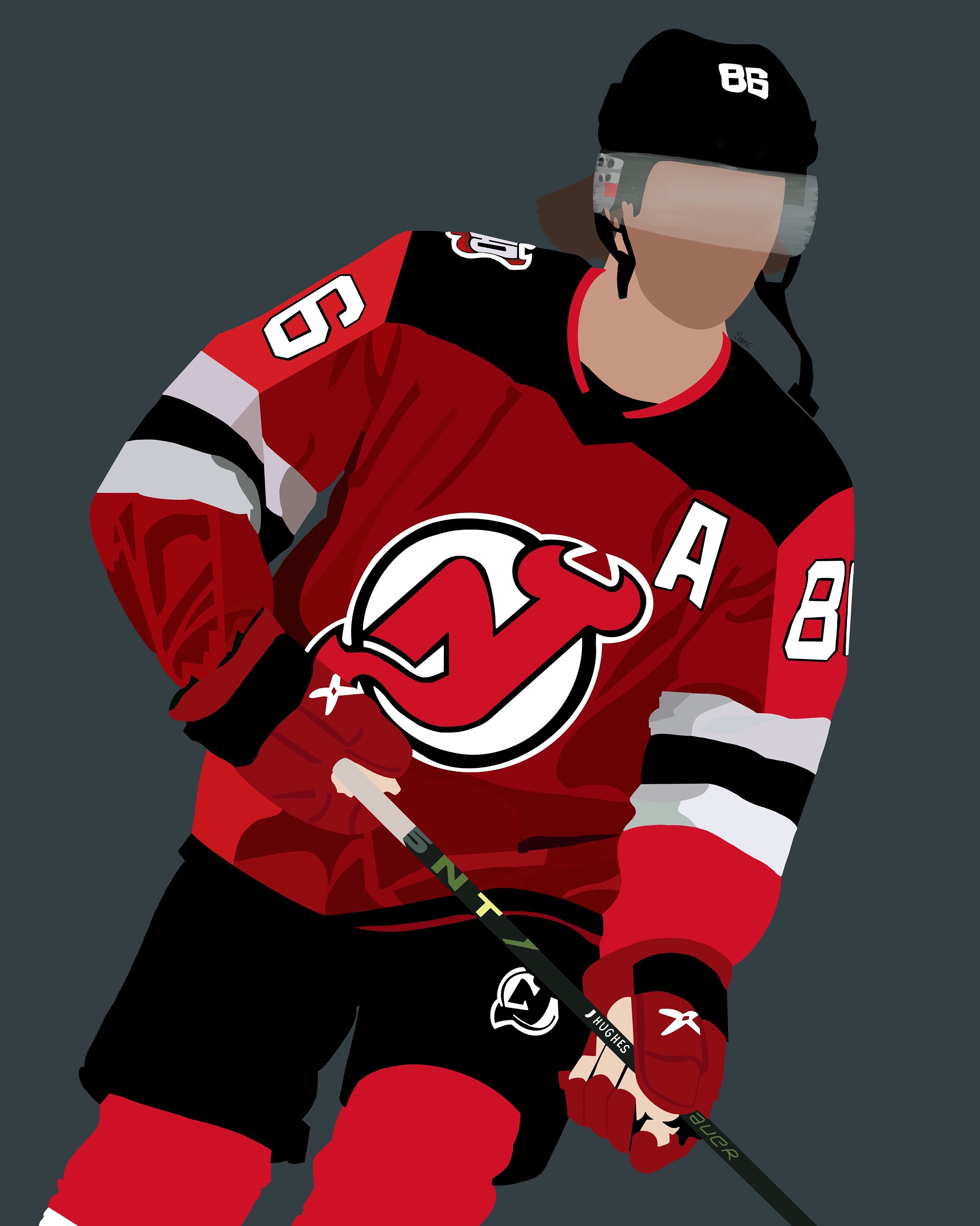 Jack Hughes Alternate Jersey  Poster for Sale by OurBoudoirs