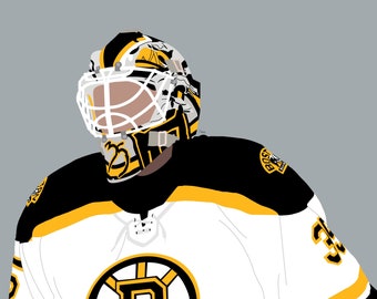 Impresión de Linus Ullmark de los Boston Bruins
