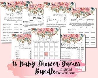 Shower Game Bundle, Baby Shower Games Printable, Baby Shower Game Idea, Baby Shower Instant Download, Party Game, Baby Shower Game Package