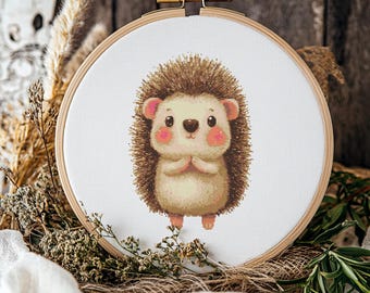Hedgehog Cross Stitch Pattern, Stitch kit, Cross Stitch Pattern, cross stitch kit, PDF Pattern