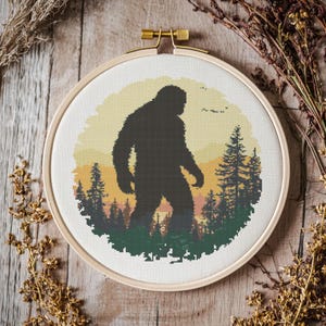 Bigfoot Cross Stitch Pattern: Sasquatch Silhouette (PDF Pattern)