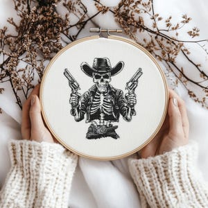 Cowboy Skeletons Cross stitch Pattern, Cowboy Skeleton Cross Stitch, Cross Stitch Pattern, cross stitch kit, PDF Pattern
