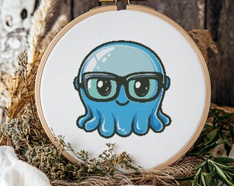 Cute Jellyfish Cross stitch Pattern, Cute Jellyfish Cross Stitch, Animal Cross Stitch Pattern, cross stitch kit, PDF Pattern