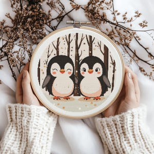 Cute penguins cross stitch Pattern, penguins Stitch kit, Cross Stitch Pattern, cross stitch kit, PDF Pattern, digital download