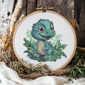 Cute Dinosaur Cross stitch Pattern, Cute Dinosaur Cross Stitch, Cross Stitch Pattern, cross stitch kit, PDF Pattern