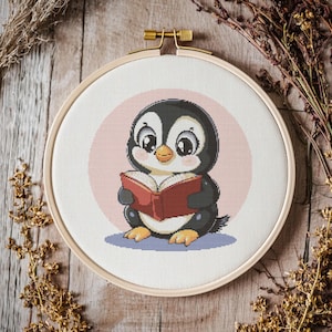 Cute penguin Cross stitch Pattern, cute penguin Cross Stitch, Animal Cross Stitch Pattern, cross stitch kit, PDF Pattern