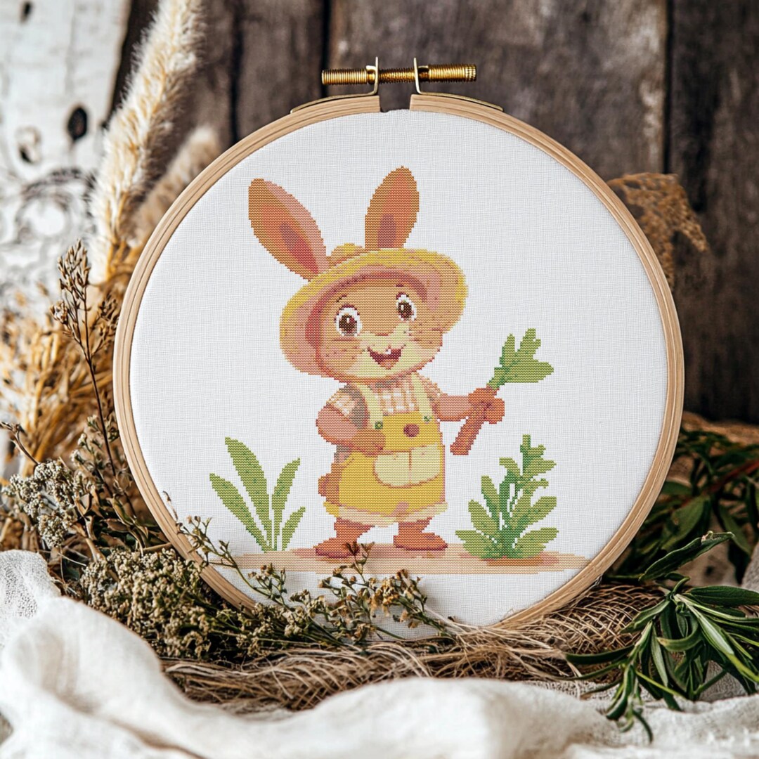 Rabbit Cross Stitch Pattern, Rabbit Cross Stitch, Cross Stitch Pattern ...