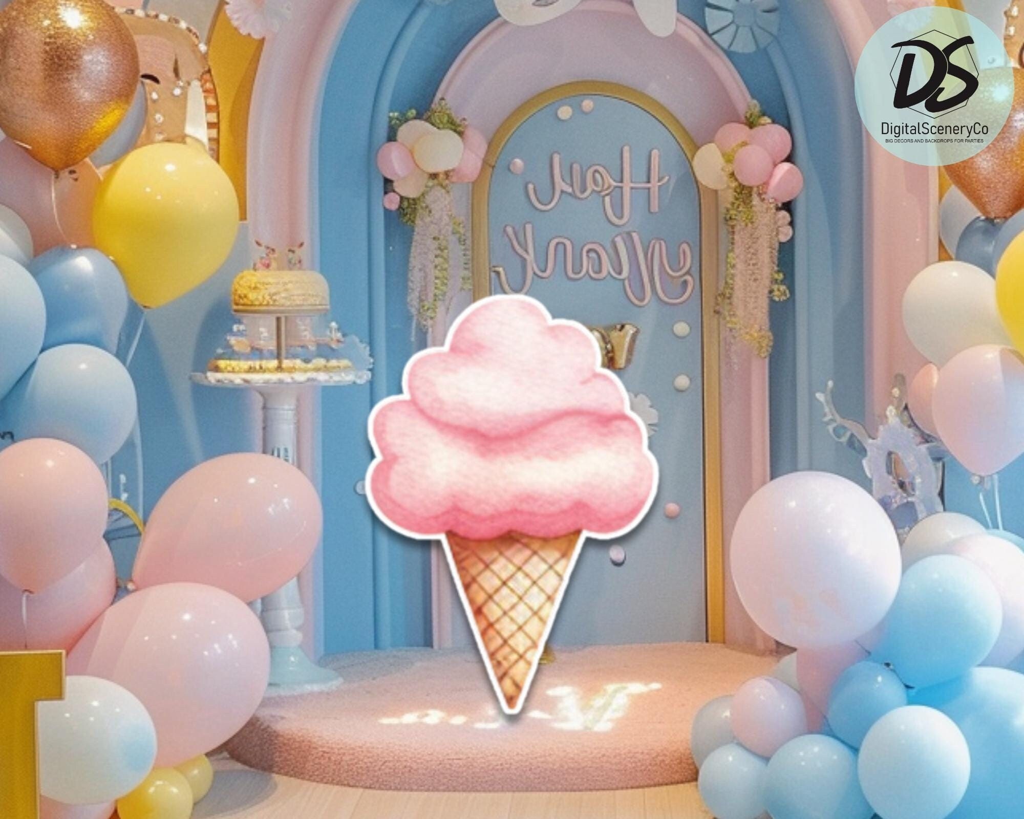 Big Decor Ice Cream Cutout, Ice Cream Birthday, Ice Cream Party Prop, Ice Cream Decoration, Instant Download printable