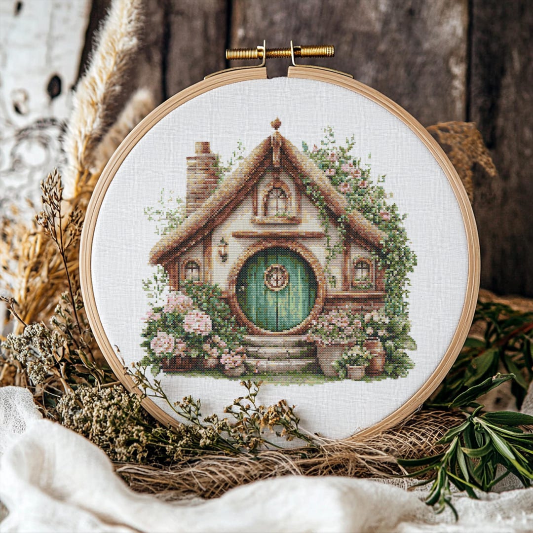 Hobbit House Cross Stitch Pattern, Hobbit House Cross Stitch, Cross ...