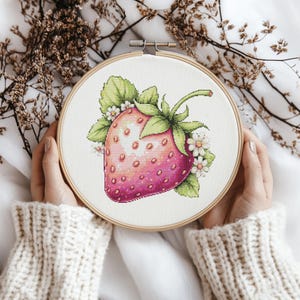 Strawberry Cross stitch Pattern, Strawberry Cross Stitch, Cross Stitch Pattern, cross stitch kit, PDF Pattern