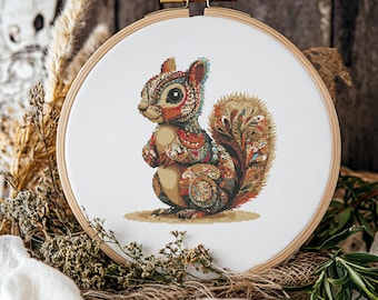 Squirrel Cross Stitch Pattern, Squirrel Stitch kit, Cross Stitch Pattern, cross stitch kit, PDF Pattern, digital download