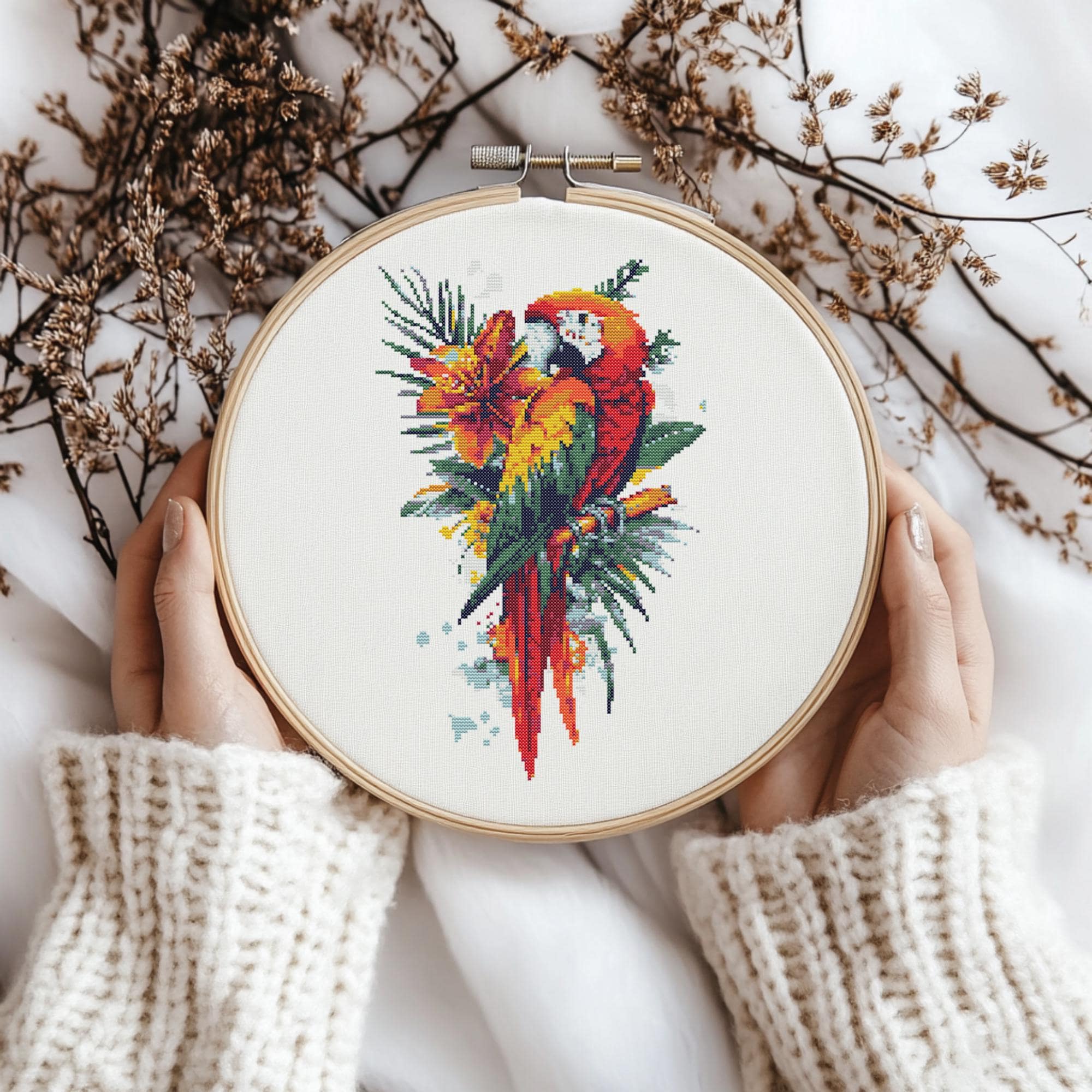 Macaw Bird Cross Stitch Pattern, Bird Cross Stitch, Cross Stitch Pattern,  cross stitch kit, PDF Pattern