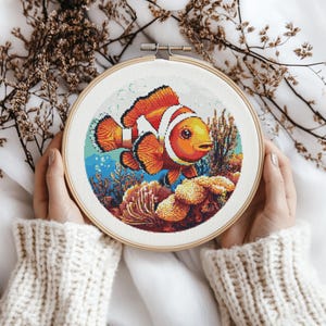 Clown Fish Cross stitch Pattern, Clown Fish Cross Stitch, Cross Stitch Pattern, cross stitch kit, PDF Pattern