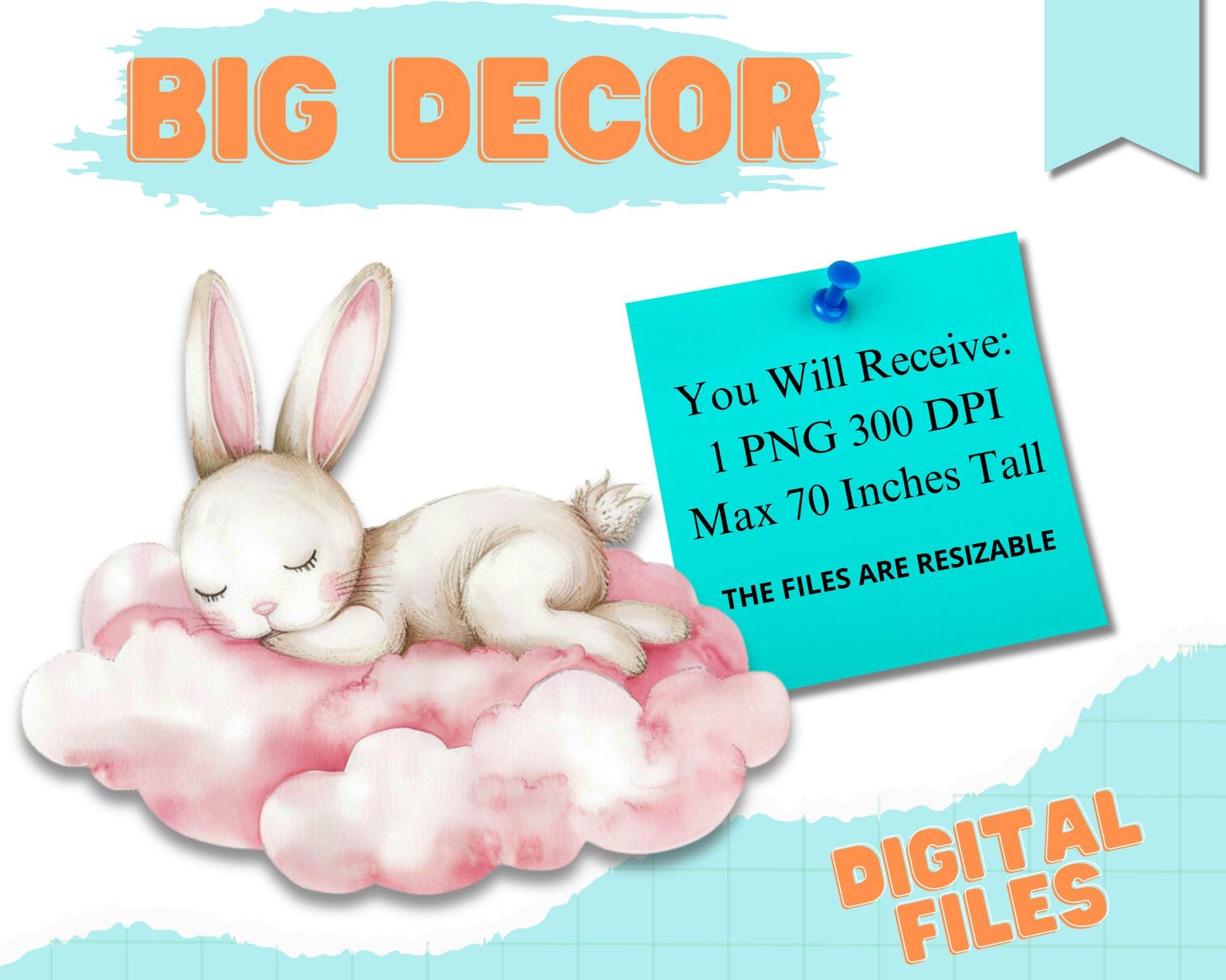 BIG DECOR RABBIT Cut Out Decor Rabbit, Rabbit Birthday Decoration Baby ...