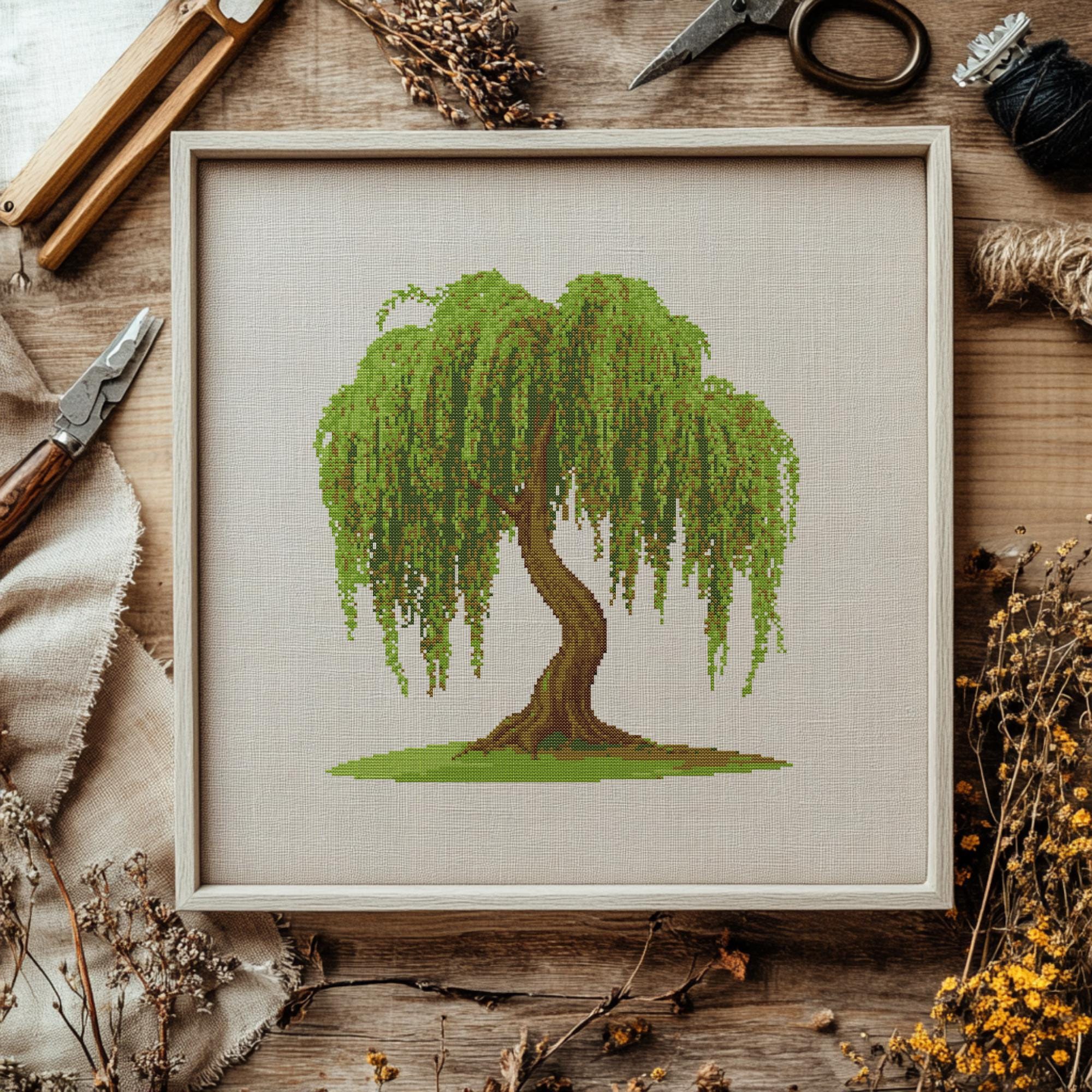 エルテ Erte「Willow Tree」シルクスクリーン 10号大 サイン エルテ