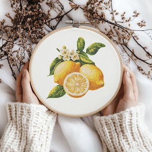 Lemons Cross stitch Pattern, Lemon Cross Stitch, Cross Stitch Pattern, cross stitch kit, PDF Pattern