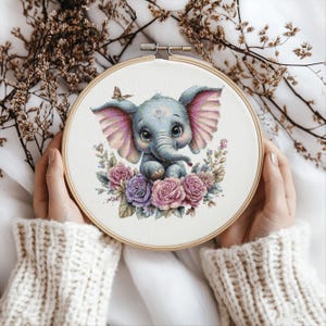Cute elephant Cross stitch Pattern, Elephant Cross Stitch, Cross Stitch Pattern, cross stitch kit, PDF Pattern