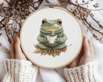 Frog Cross stitch Pattern, Frog Cross Stitch, Cross Stitch Pattern, cross stitch kit, PDF Pattern