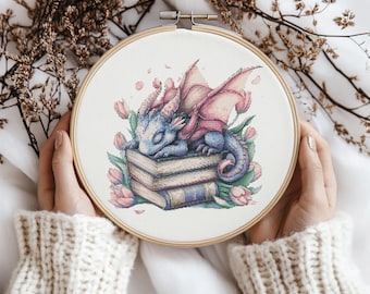 Dragon Cross Stitch Pattern, Sleeping Dragon Stitch kit, Cross Stitch Pattern, cross stitch kit, PDF Pattern, digital download