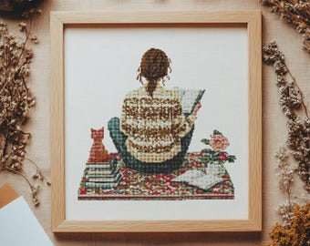 Girl Cross Stitch Pattern, Girl Cross Stitch, Cross Stitch Pattern, cross stitch kit, PDF Pattern