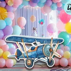 Vliegtuig groot decor uitsnede, verjaardag vliegtuig, vliegtuigfeest prop, vliegtuigdecoratie, Instant Download afdrukbaar