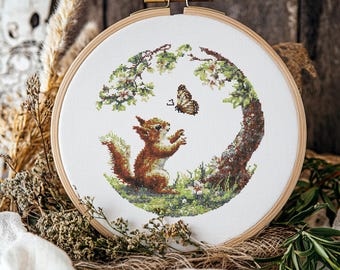 Squirrel Cross stitch Pattern, squirrel Cross Stitch, Cross Stitch Pattern, cross stitch kit, PDF Pattern
