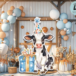 Recorte de vaca grande para decoración, cumpleaños de vaca, accesorio para fiesta de vaca, decoración de vaca, descarga instantánea imprimible