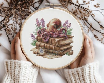 Octopus cross stitch Pattern, Octopus Stitch kit, Cross Stitch Pattern, cross stitch kit, PDF Pattern, digital download