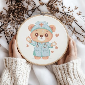 Cute bear Cross stitch Pattern, Cute Bear cross Stitch, Cross Stitch Pattern, cross stitch kit, PDF Pattern