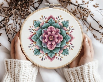 Mandala Cross Stitch Pattern Cross Stitch, Mandala Cross Stitch Pattern, cross stitch kit, PDF Pattern