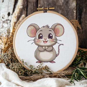 Cute Mouse Cross stitch Pattern, Cute Mouse Cross Stitch, Cross Stitch Pattern, cross stitch kit, PDF Pattern
