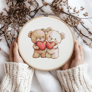 Bear in Love cross stitch Pattern, Bear in Love Stitch kit, Cross Stitch Pattern, cross stitch kit, PDF Pattern, digital download