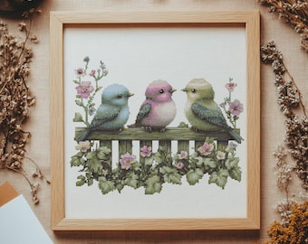 Cute Bird Cross stitch Pattern, CUte Bird Cross Stitch, Cross Stitch Pattern, cross stitch kit, PDF Pattern