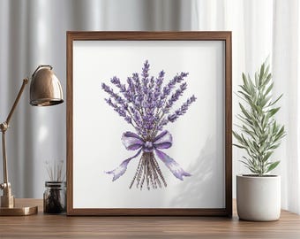 Schema punto croce Bouquet di lavanda, Punto croce lavanda, Schema punto croce, Kit punto croce, Schema PDF