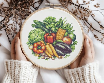 Vegetables Cross Stitch Pattern, Cross Stitch, Cross Stitch Pattern, cross stitch kit, PDF Pattern