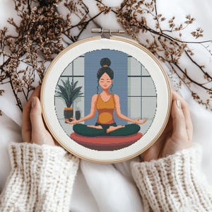Yoga Girl Cross stitch Pattern, Yoga Girl Cross Stitch, Cross Stitch Pattern, cross stitch kit, PDF Pattern