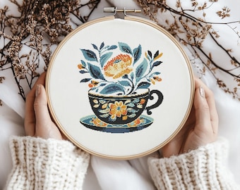 Coffee Cross stitch Pattern, Cross Stitch, Cross Stitch Pattern, cross stitch kit, PDF Pattern